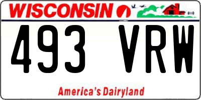 WI license plate 493VRW