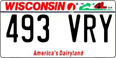WI license plate 493VRY