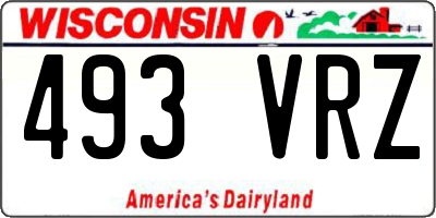 WI license plate 493VRZ