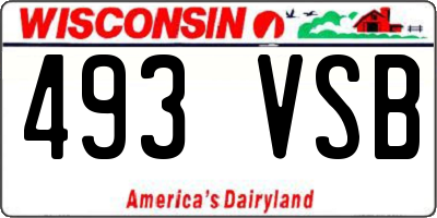 WI license plate 493VSB
