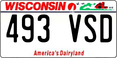 WI license plate 493VSD