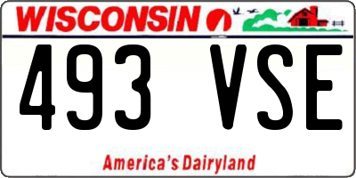 WI license plate 493VSE
