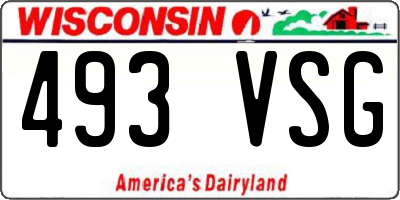 WI license plate 493VSG