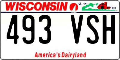 WI license plate 493VSH