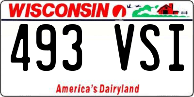 WI license plate 493VSI