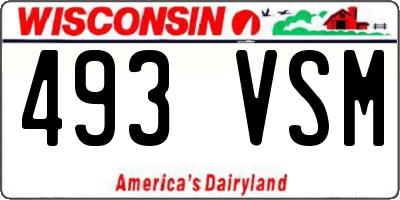 WI license plate 493VSM