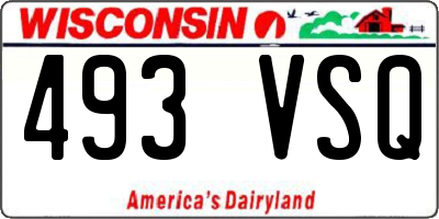 WI license plate 493VSQ