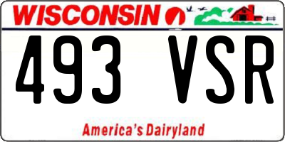 WI license plate 493VSR