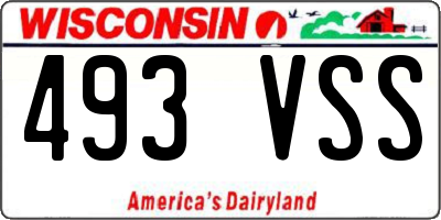 WI license plate 493VSS