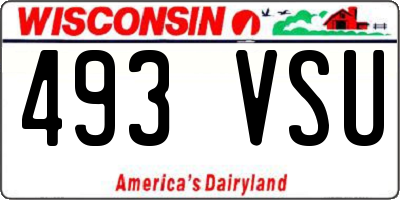 WI license plate 493VSU