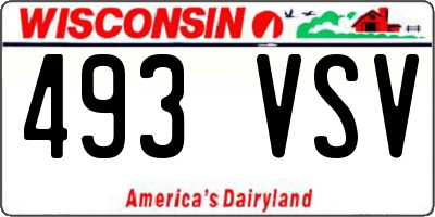 WI license plate 493VSV