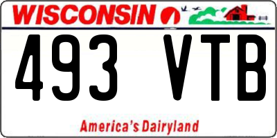 WI license plate 493VTB