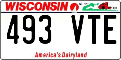 WI license plate 493VTE