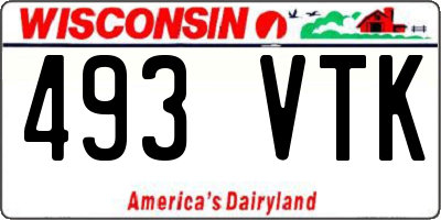 WI license plate 493VTK