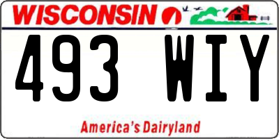 WI license plate 493WIY