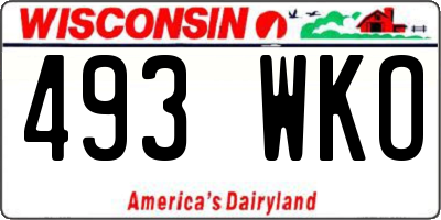 WI license plate 493WKO