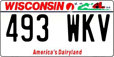 WI license plate 493WKV