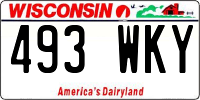 WI license plate 493WKY