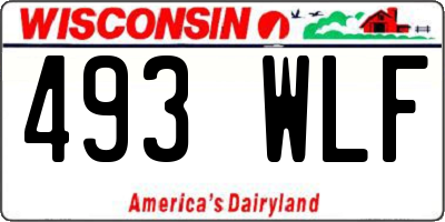 WI license plate 493WLF