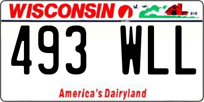 WI license plate 493WLL