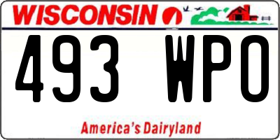 WI license plate 493WPO