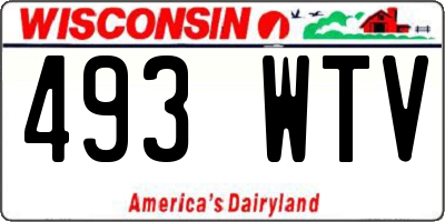 WI license plate 493WTV
