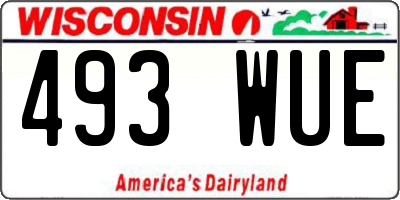 WI license plate 493WUE