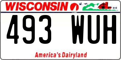 WI license plate 493WUH