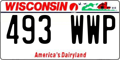 WI license plate 493WWP