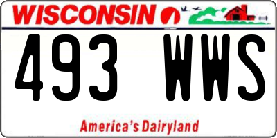WI license plate 493WWS