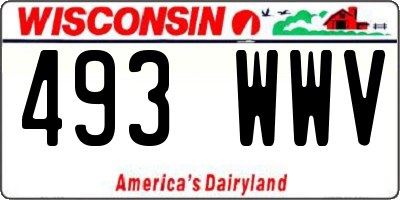 WI license plate 493WWV