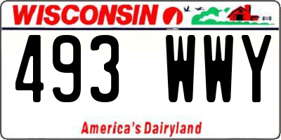 WI license plate 493WWY