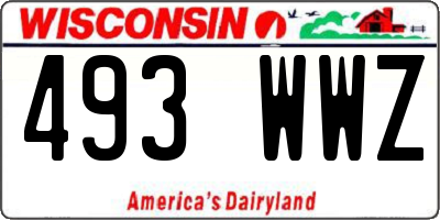 WI license plate 493WWZ