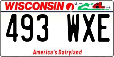 WI license plate 493WXE