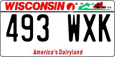 WI license plate 493WXK