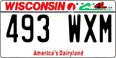 WI license plate 493WXM