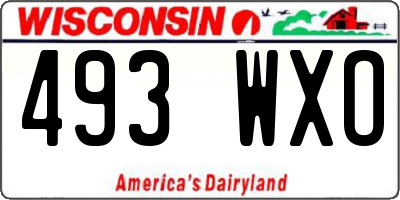 WI license plate 493WXO