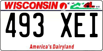 WI license plate 493XEI