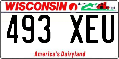 WI license plate 493XEU