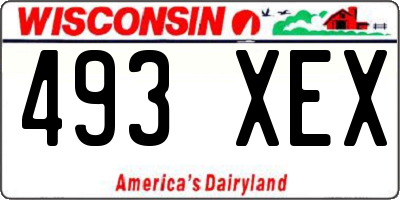 WI license plate 493XEX