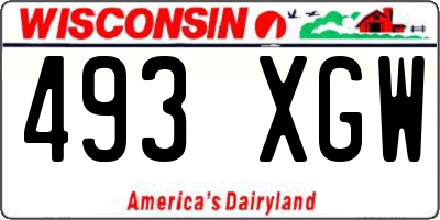 WI license plate 493XGW