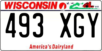 WI license plate 493XGY