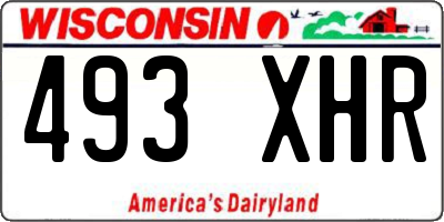 WI license plate 493XHR