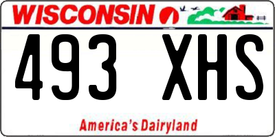 WI license plate 493XHS