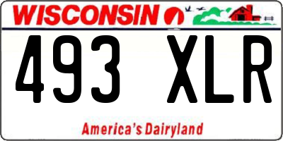 WI license plate 493XLR
