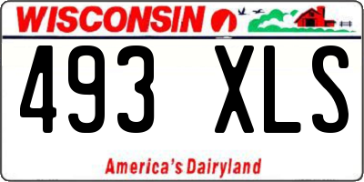 WI license plate 493XLS