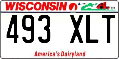 WI license plate 493XLT