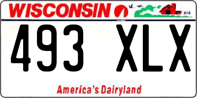 WI license plate 493XLX