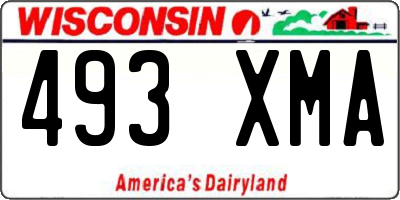 WI license plate 493XMA