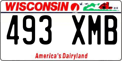 WI license plate 493XMB